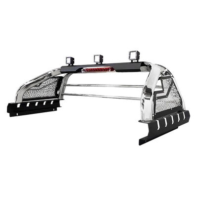 ऑफ रोड कस्टमाइज्ड स्टेनलेस स्टील स्पोर्ट रोल बार कार एक्सेसरीज़ एलईडी लाइट्स के साथ हिलक्स रेवो के लिए