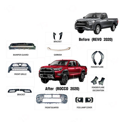 OEM निर्माता थोक ब्लैक कार फ्रंट बम्पर रोक्को 2020 2021 फेसलिफ्ट बॉडी किट
